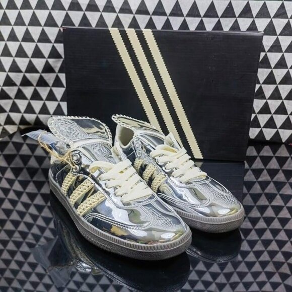 Adidas Wales Bonner X Samba Silver Metallic Sneakers - Picture 1 of 6